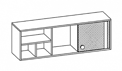 Полка навесная с дверью МДК 4.13 модуль 117 Корвет схема
