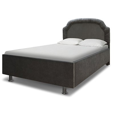Кровать с мягким изголовьем Элис ВМК-Шале обивка серый велюр общий вид