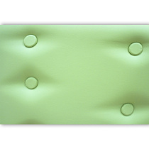 Кровать Ария с кожей ВМК-Шале цвет сосна зеленая обивка вблизи