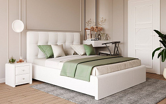 Кровать Касабланка с латами, без матраса 140х200 Найс Вайт в интернет-портале Алеана-Мебель