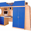 Детская кровать-чердак со столом и шкафом Люкс-1 в интернет-портале Алеана-Мебель