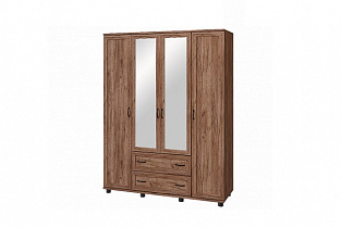 Шкаф для одежды Ника-Люкс 19Р, дуб табачный в интернет-портале Алеана-Мебель