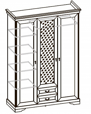 Шкаф для платья и белья МК 60 модуль 332 Корвет схема