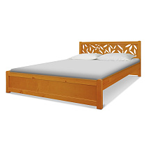 Кровать Маргарита ВМК-Шале расцветка груша общий вид с постелью