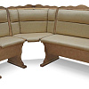 Кухонный угловой диван из массива Шерлок с обивкой ВМК-Шале цвет дуб