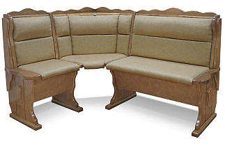 Кухонный угловой диван из массива Шерлок с обивкой ВМК-Шале цвет дуб