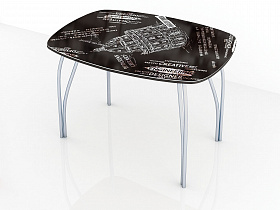 Стол обеденный 700 со стеклом Лотос (Оксфорд Черный) в интернет-портале Алеана-Мебель