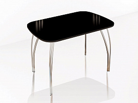 Стол обеденный 800 со стеклом Лотос (Лакобель черный) в интернет-портале Алеана-мебель