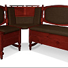 Кухонный диван из массива Картрайд с углубленным ящиком угловой цвет: клён