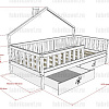 Детская кроватка домик БК-12 ВЭФ схема чертеж с размерами