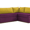 Кухонный угловой диван Турин Седьмая карета фиолетовый + желтые подушки