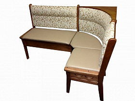 Кухонный угловой диван из массива Кристофер с резьбой в интернет-портале Алеана-Мебель