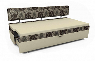 Кухонный диван Премьер PLT ткань бежевая + коричневая с узорами