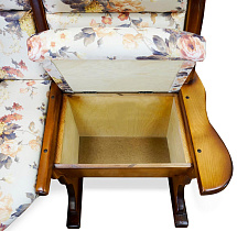 Кухонный угловой диван из массива Шерлок с обивкой ВМК-Шале открытое сидение фрагмент