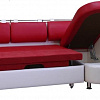 Кухонный угловой диван Метро белый+красный