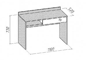 Стол письменный МДК 4.14 модуль 94 Корвет схема
