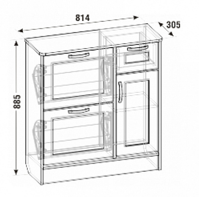Тумба для обуви ТО-05.1 Смоленск схема