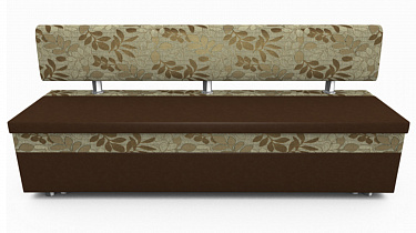 Кухонный диван Премьер PLT ткань коричневая + кремовая с узорами