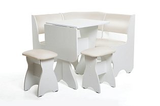 Обеденная группа Тюльпан-мини Бител расцветка белая цвет обивки 101 стол сложенный общий вид