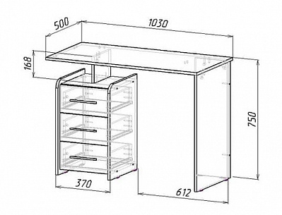 Письменный стол Слим-1 Мастер схема