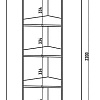 Шкаф угловой Верона-2 Владмебель схема с размерами