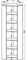 Шкаф угловой Верона-2 Владмебель схема с размерами