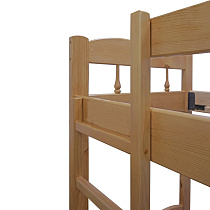 Кровать детская двухъярусная Скаут 1 ВМК-Шале цвет бук верхний уровень часть лестницы вблизи