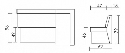 Кухонный диван Верона угловой Седьмая карета схема с размерами