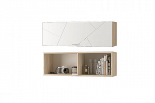 Шкаф настенный Скайлайн (900) с горизонтальной дверью белый в интернет-портале Алеана-Мебель