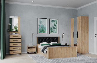 Спальня Модена (комплект 3), гикори рокфорд/венге в интернет-портале Алеана-Мебель