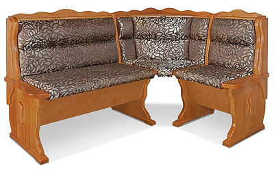 Кухонный угловой диван из массива Шерлок с обивкой ВМК-Шале
