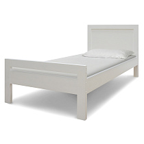 Кровать Софа ВМК-Шале в белом цвете заправленная