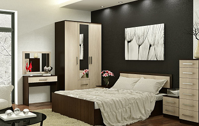 Спальня Фиеста (комплект 2) в интернет-портале Алеана-Мебель