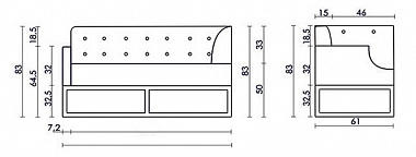 Кухонный диван Оксфорд лофт с углом Седьмая карета схема с размерами