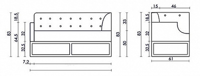 Кухонный диван Оксфорд лофт с углом Седьмая карета схема с размерами