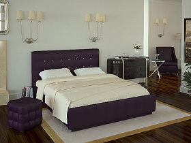 Кровать с подъемным механизмом и ящиком без страз 160х200 Паллада, фиолетовый в интернет-портале Алеана-Мебель