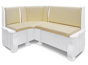 Кухонный диван из массива Розенлау угловой ВМК-Шале цвет: белый