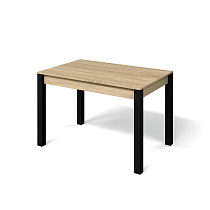 Обеденный стол Милан 1 Бител цвет столешницы дуб сонома ножки черные вид под углом