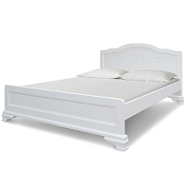Кровать Солано ВМК-Шале в белом цвете общий вид изделия с постелью