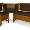 Кухонный диван из массива Картрайд с углубленным ящиком угловой цвет: орех