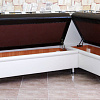 Кухонный угловой диван Метро PLT с ящиками белый+черный
