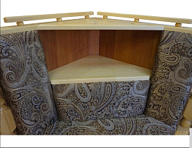 Кухонный диван из массива Картрайд с углубленным ящиком угловой цвет: сосна угловой элемент с баром