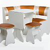Обеденная группа Тюльпан-мини Бител расцветка белая цвет обивки 120/101 стол сложенный общий вид