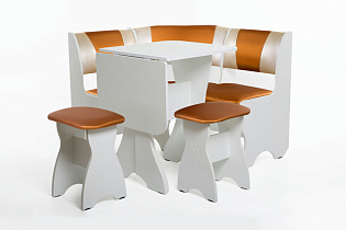 Обеденная группа Тюльпан-мини Бител расцветка белая цвет обивки 120/101 стол сложенный общий вид