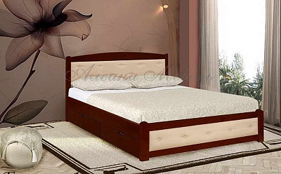 Кровать Березка с кожей в интернет-портале Алеана-Мебель