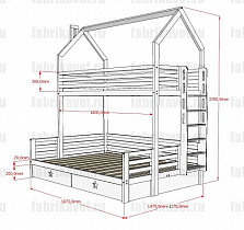 Двухъярусная кровать домик БК-04 ВЭФ схема чертеж с размерами