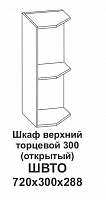 Шкаф верхний торцевой 300 (открытый) Контемп