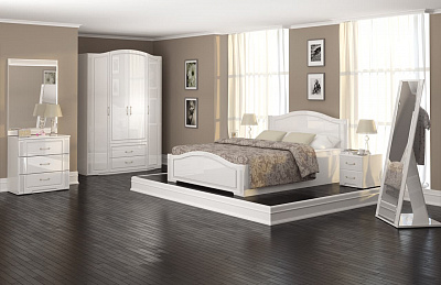 Спальня Виктория, Белый глянец (комплект 2) в интернет-портале Алеана-Мебель