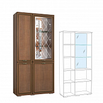 Шкаф с полками и витриной Ливорно ЛШ-6 в интернет-портале Алеана-Мебель