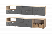 Тумба под ТВ Скайлайн с 3 ящ.и 1 дв. (2100) дуб сонома/графит